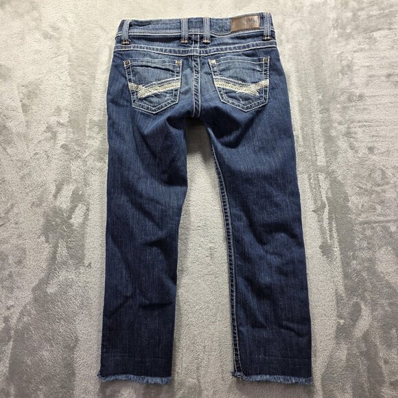 BKE Denim Stella Jeans Womens 26 Blue Straight Leg Raw Hem Stretch Style BPL1404 - Picture 2 of 12